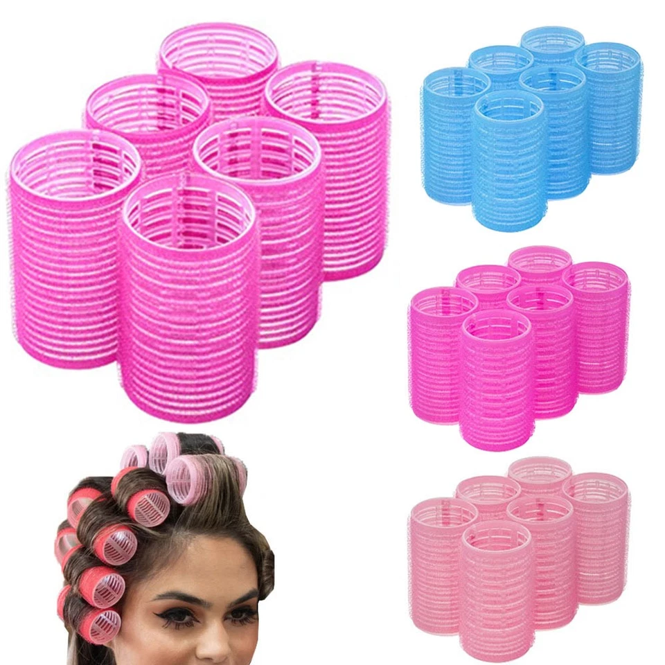 18 rolos de cabelo de espuma aderente média cachos ondas almofada macia modeladores 1,6" - Imagem 1 de 1