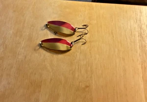 Two (2) Acme Little Cleo Gold Neon Red (2/3 ounces)-Nice Condition & Unfished - Picture 1 of 3