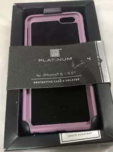 Purple iphone Protective Case Holster 6 PLUS 6+ Platinum 5.5" - Picture 1 of 7