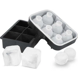 Ice Ball Maker Silicone Ice Cube Tray with Lid 2 Packs Whiskey Cocktail - Picture 1 of 9