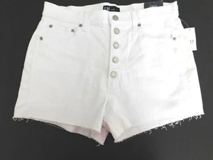 GAP Women's Shorts White Denim Size 8/29 Cotton Spandex Button Fly High Rise NEW - Picture 1 of 4
