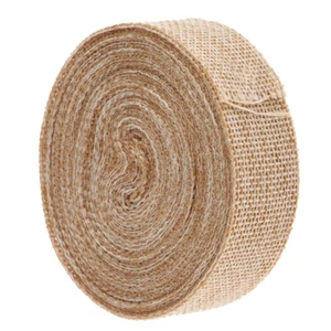 Natural Jute Burlap Fabric Rustic Hessian Ribbon Tape Wedding Decoration DIY - Picture 1 of 7