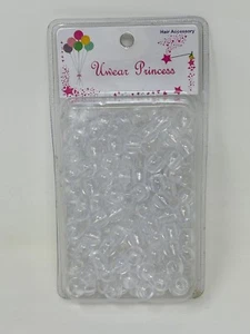 Uwear Princess Clear Plastic Hair Beads NEW - Picture 1 of 2