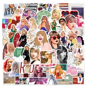 50 Taylor Swift Stickers Bands Guitar Amp Music Decal Stickerbomb Skateboard NEW - Picture 1 of 11