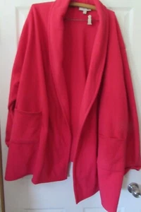 WOMAN WITHIN Gr. 4X 34/36 Hot Pink schwere Fleecejacke mit Kragen & 2 Taschen - Bild 1 von 6