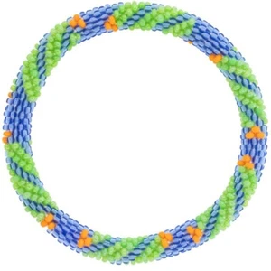 Pulsera Aid Through Trade Roll-On® "Camaleón" Cuentas de Vidrio Azul Verde Naranja - Imagen 1 de 2