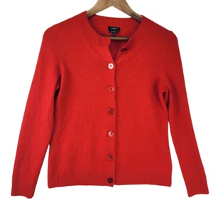 Talbots Cashmere Cardigan Sweater Womens PS Red Quiet Luxury Soft Girl Academia - Picture 1 of 19