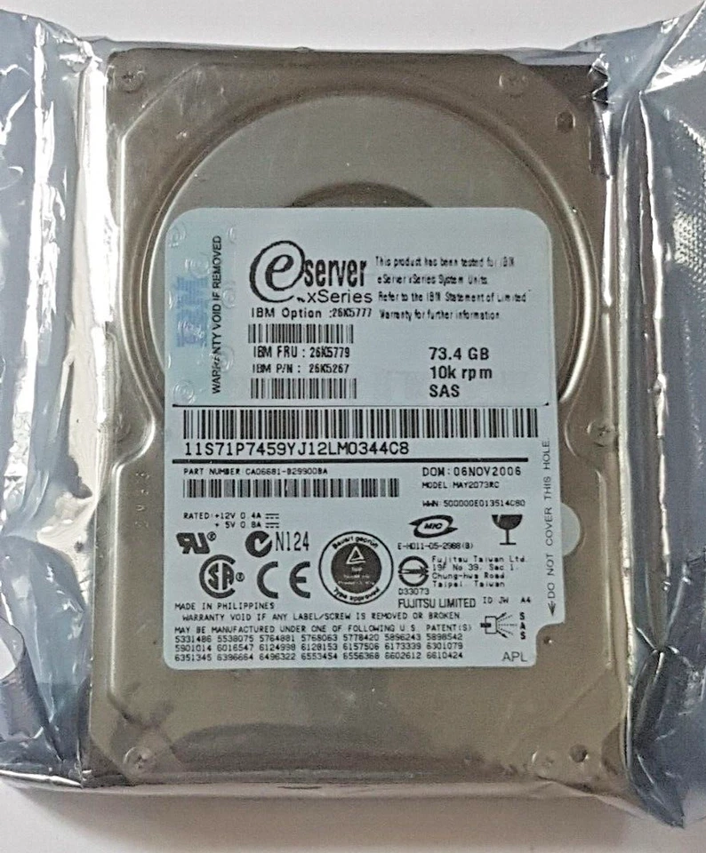 73.4 GB SAS IBM Xseries 26K5777 10000 RPM 8MB HDD 2.5 " Internal Hard Drive New - Image 1 of 1