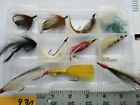 #930) A Nice Lot (12) Vintage Fly Fishing Flies-Assorted Sizes/Designs & Case.