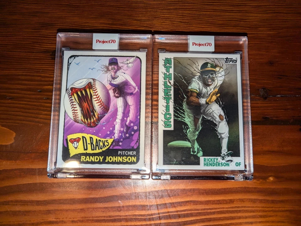 Topps Project70 Rickey Henderson & Randy Johnson by Alex Pardee - Image 1 of 1