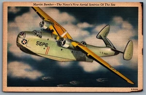 Postcard c1940s Martin Bomber PBM The Navy’s New Aerial Sentries of The Sea 56P6 - Bild 1 von 2