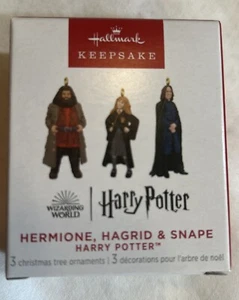 2023 Hallmark Keepsake Miniature Ornament Hagrid Snape & Hermione Set Of 3 New - Picture 1 of 4