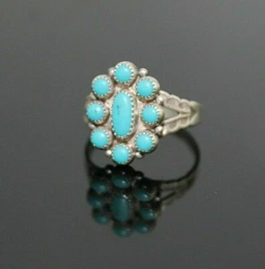 ANILLO DE PLATA ESTERLINA ESTILO SUROESTE TURQUESA DE COLECCIÓN 6 - Imagen 1 de 4