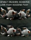 Kissing Love Fish Ornament Showpiece Sparkly Valentine Day Gift Present Home 