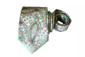 VERSE9 MEN'S TIE GREEN/PAISLEY Width: 3.7/8" Length: 58" - Picture 1 of 3