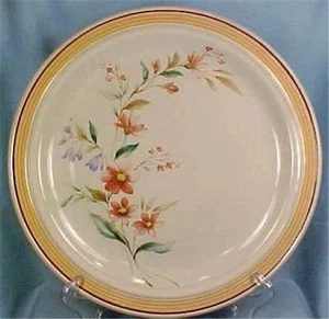 Color Stone II Dinner Plate Pink Purple Flowers Japan Dinnerware - Picture 1 of 3