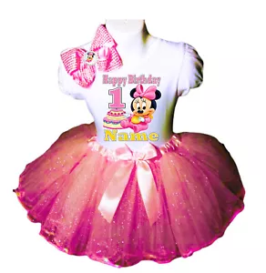 Minnie Baby 1st Birthday Party Outfit Fast shipping Personalized Tutu Pink Dress - Picture 1 of 3