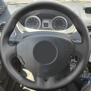 Schwarz Lenkrad Lenkradbezug Leder Trim Fit Für Renault Clio 3 RS 2005 - 2013 - Picture 1 of 8