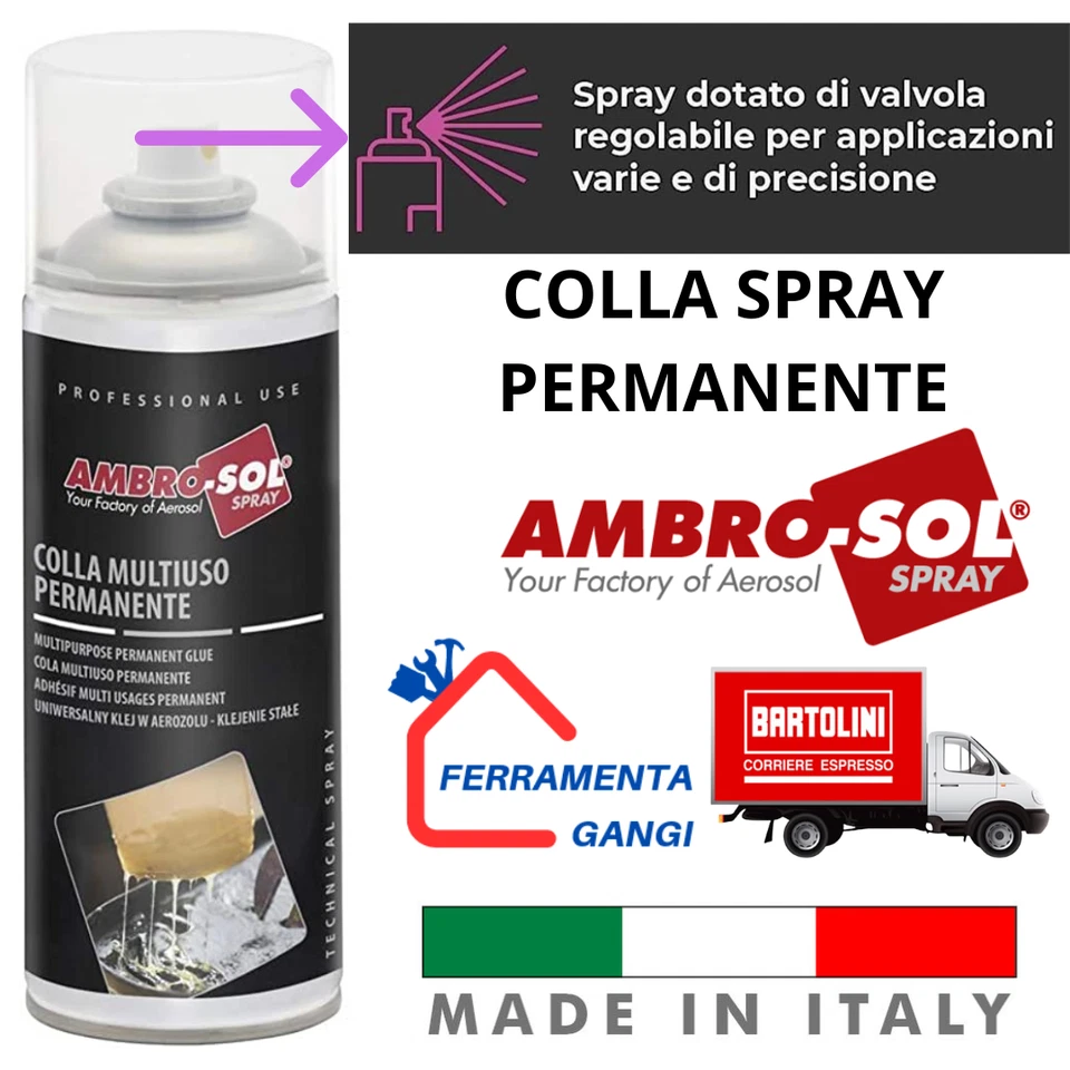 Colla Spray Multiuso per Cielo Auto-Tessuti-Gomma-Legno-Pannelli Fonoassorbenti - Immagine 1 di 1