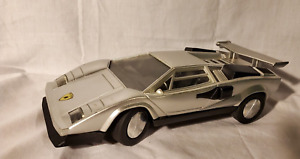Vintage 1988 Toy State Lamborghini Countach RC Car 1/16 Scale No Remote Silver