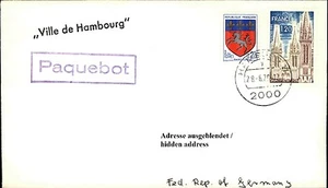 Schiffspost Schiff Stempel Paquebot VILLE DE HAMBOURG Brief Frankreich Marken - Bild 1 von 1