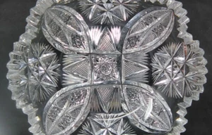 AMERICAN BRILLIANT CUT GLASS NAPPY BOWL  6 " ABP RAJAH BY PITKIN & BROOKS - Picture 1 of 2