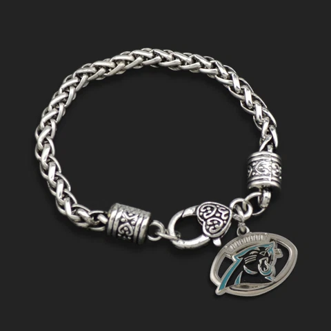 Carolina Panthers NFL Football Charm Dangle Women's Fashion Clasp Bracelet Cover