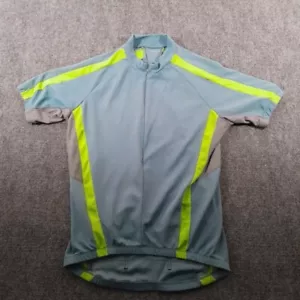 Trek Cycling Jersey Mens L Gray Green 1/2 Zip Bottle Pockets Lightweight Active - Picture 1 of 7