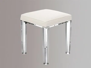 Classic Acrylic Stool with White Cushion - Picture 1 of 1