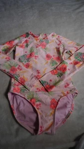 Art Class Girls Pink Floral Patterned One-Piece Swim Suit Size L(10-12) - Picture 1 of 5