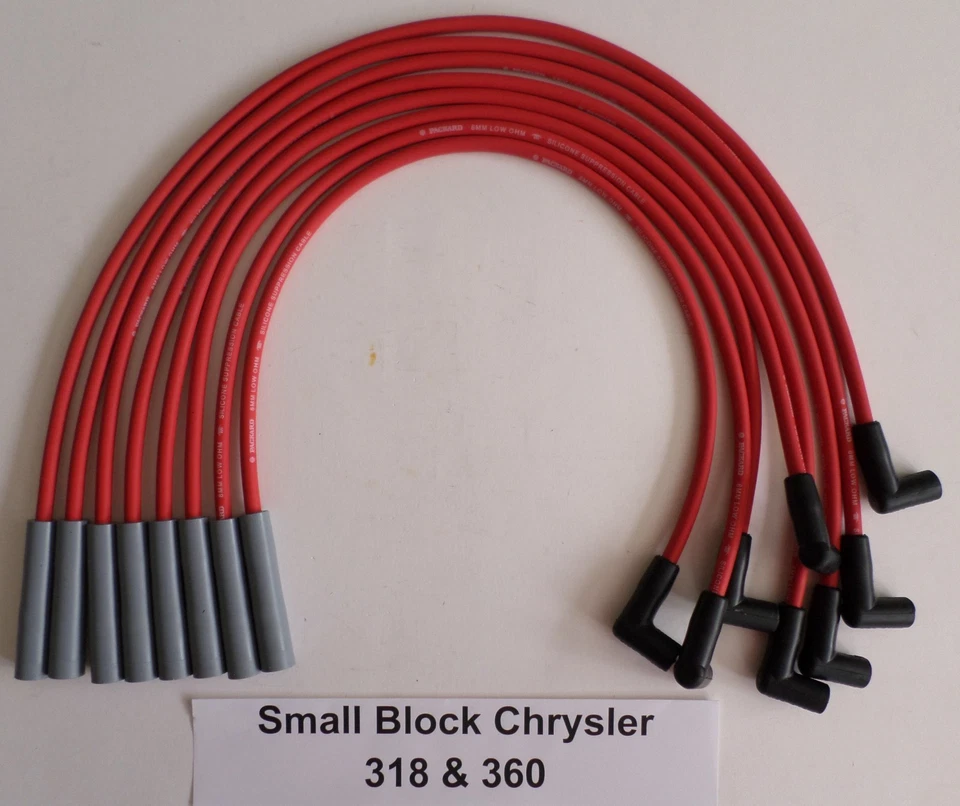 CHRYSLER 318 360 RED HEI 8mm Hi-Perfomance ULTRA LOW OHM fios de vela de ignição EUA - Imagem 1 de 1