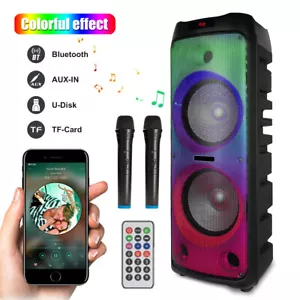 5100W Bluetooth Large Party Speaker System Dual 12" SubWoofer Karaoke DJ PA USB - Picture 1 of 8