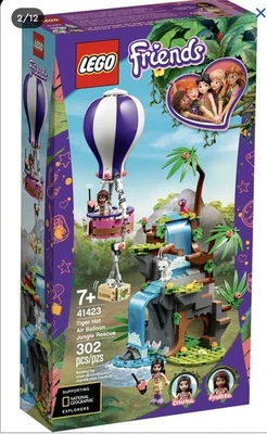 LEGO Friends Tiger Hot Air Balloon Jungle Rescue Set 41423. Complete, No Box - Image 1 of 3