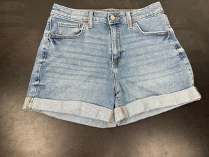 Sonoma blau Distressed Denim Rollbündchen Mom Jeans Stretch Shorts Damengröße 6 - Bild 1 von 10