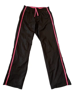 Danskin Striped Windbreaker Trainer Pants Ankle Zip Sports Sporty Athletic Gym - Image 1 of 4