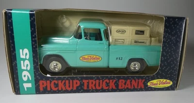 ERTL 1955 TRUE VALUE HARDWARE STORES PICKUP TRUCK LOCKING BANK WITH KEY 1993 - Image 1 of 4