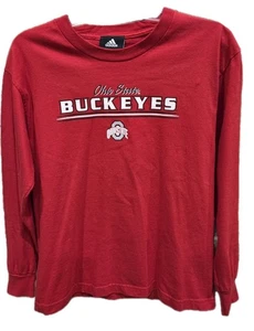 Adidas Ohio State Buckeyes Long Sleeve T-Shirt Youth LARGE. 100% COTTON. - Picture 1 of 7