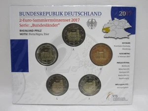 Juego de monedas - 2 € juego de monedas conmemorativas 2017 ADFGJ "Porta Nigra" ST en Bl.  GS8312 - Imagen 1 de 2