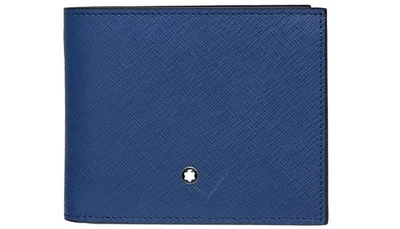 Cartera Montblanc Sartorial 6cc Cuero Azul MB130812 Foto 1 de 4