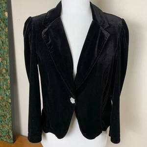 Vintage No Boundaries Gr. L 11/13 Junior Kurz Blazer Jacke schwarz formell Stretch - Bild 1 von 7