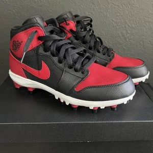 Jordan 1 Mid TD Bred 2019 Football Cleats Size 8.5 AR5604 061 - Picture 1 of 8