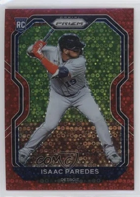 2021 Panini Prizm Red Donut Circle Prizm /99 Isaac Paredes #43 Rookie RC - Image 1 of 2