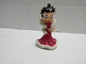 Vintage Betty Boop Christmas Ornament Evening Dress 4" Glitter Sparkling Festive - Picture 1 of 15