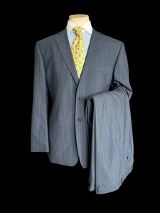 Traje Ted Baker City Slicker para hombre 44R / W38R gris a rayas - Imagen 1 de 12