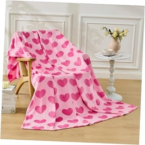 Heart Flannel Throw Blanket for Couch Soft Cozy Blankets for Lover Gifts All - Picture 1 of 8