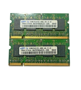 RAM SAMSUNG M470T6554CZ3-CD5 2x 512MB PC2-4200S DDR2 CL4 SODIMM - 1GB TOTALE - Foto 1 di 1