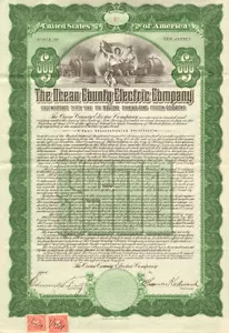 Ocean County Elektrozertifikat signiert Edmund S Fritz - Bild 1 von 1