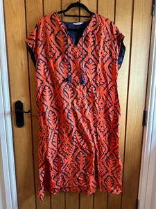 Vestido túnica TOAST M talla mediana L grande lino naranja festival bolsillos boho - Imagen 1 de 6