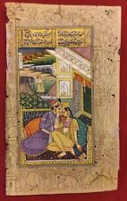 Handmade Finest Old Indian King Queen Love Scene Harem Miniature Painting Finest