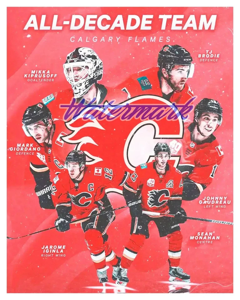 Imagen de homenaje a las llamas de Calgary de la NHL color 8 X 10 Foto 1 de 1
